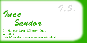 ince sandor business card